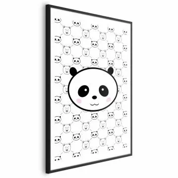 Plakat Pandy i niedźwiedzie 21x30 cm z ramą czarną z marginesem