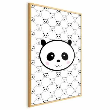 Plakat Pandy i niedźwiedzie 21x30 cm z ramą złotą bez marginesu