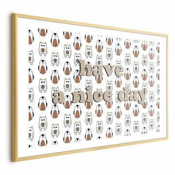 Plakat Nice day 60x40 cm z ramą złotą z marginesem