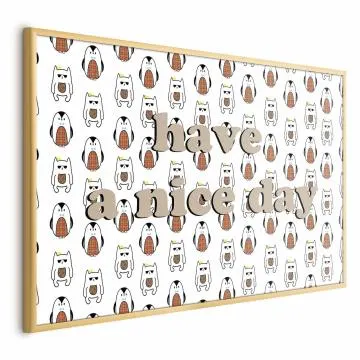 Plakat Nice day 60x40 cm z ramą złotą bez marginesu