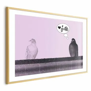 Plakat Zaloty 42x29,7 cm z ramą złotą z marginesem