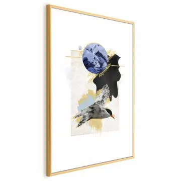 Plakat Rybitwa antarktyczna 29,7x42 cm z ramą złotą z marginesem