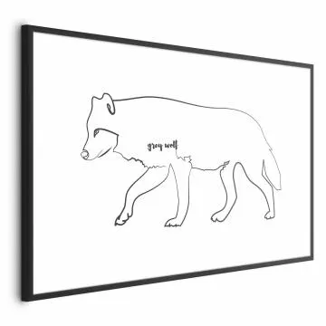 Plakat Wilk 60x40 cm z ramą czarną bez marginesu