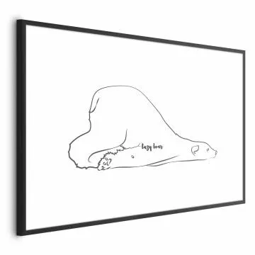 Plakat Leniwy niedźwiedź 30x21 cm z ramą czarną bez marginesu