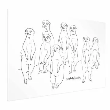 Plakat Rodzina surykatek 60x40 cm bez ramy bez marginesu