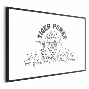 Plakat Tiger power 30x21 cm z ramą czarną z marginesem