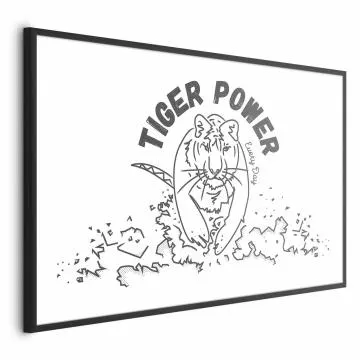 Plakat Tiger power 30x21 cm z ramą czarną bez marginesu
