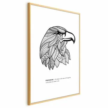 Plakat Orzeł wolności 29,7x42 cm z ramą złotą bez marginesu