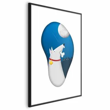 Plakat Psie marzenia 21x30 cm z ramą czarną z marginesem
