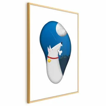 Plakat Psie marzenia 40x60 cm z ramą złotą z marginesem