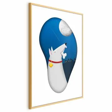 Plakat Psie marzenia 60x90 cm z ramą złotą bez marginesu