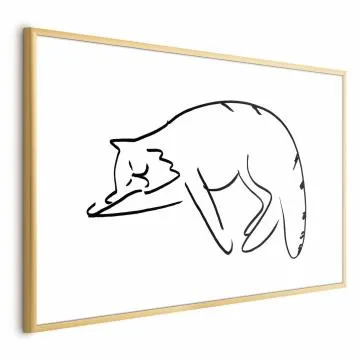 Plakat Kocie sny 30x21 cm z ramą złotą z marginesem