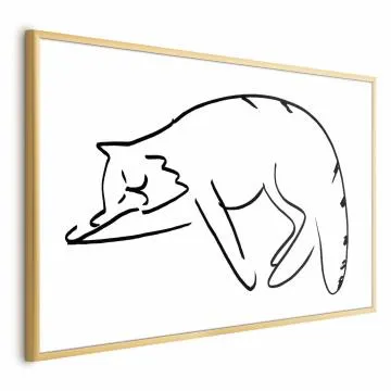 Plakat Kocie sny 90x60 cm z ramą złotą bez marginesu