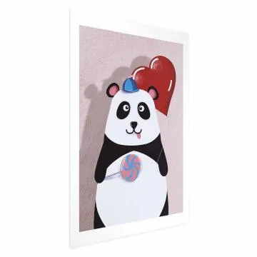 Plakat Panda z balonikiem 60x90 cm bez ramy z marginesem