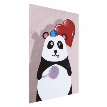 Plakat Panda z balonikiem 60x90 cm bez ramy bez marginesu