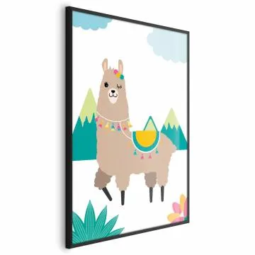Plakat Niezwykła lama 40x60 cm z ramą czarną bez marginesu