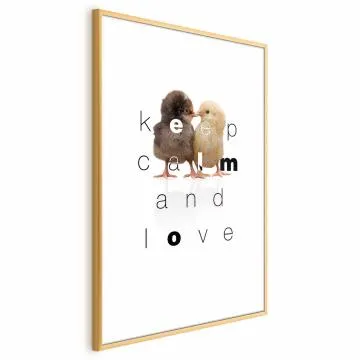 Plakat Keep Calm 40x60 cm z ramą złotą z marginesem