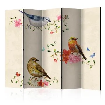 Parawan akustyczny Zwierzęta 225x172 cm 5-częściowy beżowy