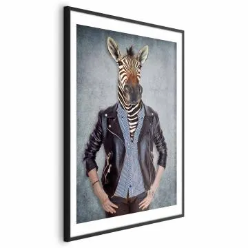 Plakat Zebra Ewa 29,7x42 cm z ramą czarną z marginesem