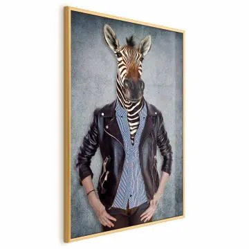Plakat Zebra Ewa 40x60 cm z ramą złotą bez marginesu