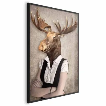 Plakat Łebski łoś 21x30 cm z ramą czarną bez marginesu