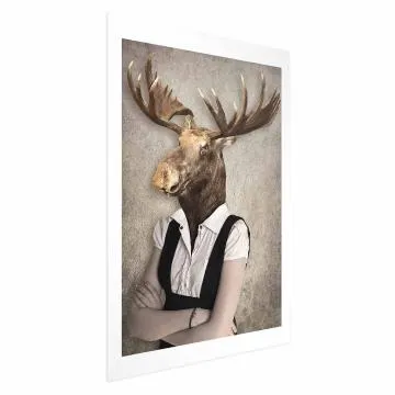 Plakat Łebski łoś 21x30 cm bez ramy z marginesem