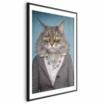 Plakat Pani kot 29,7x42 cm z ramą czarną z marginesem