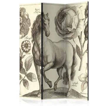 Parawan akustyczny Zwierzęta 135x172 cm 3-częściowy beżowy