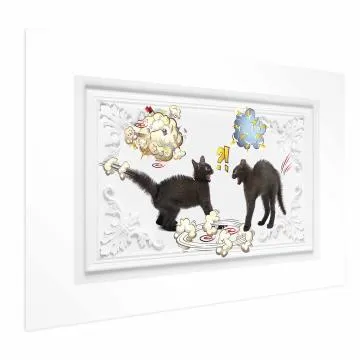 Plakat Kocia kłótnia 90x60 cm bez ramy z marginesem