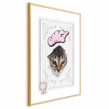 Plakat OMG 21x30 cm z ramą złotą z marginesem