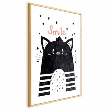 Plakat Smile 60x90 cm z ramą złotą z marginesem