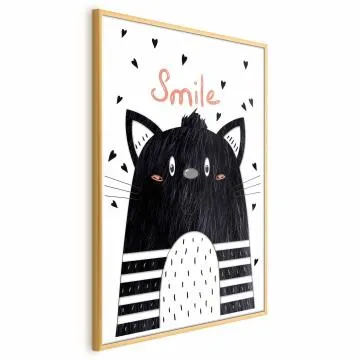 Plakat Smile 60x90 cm z ramą złotą bez marginesu