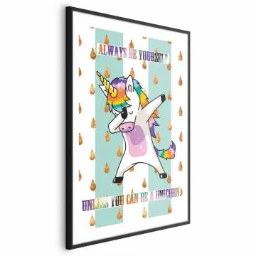 Plakat Always be yourself 21x30cm z ramą czarną z marginesem