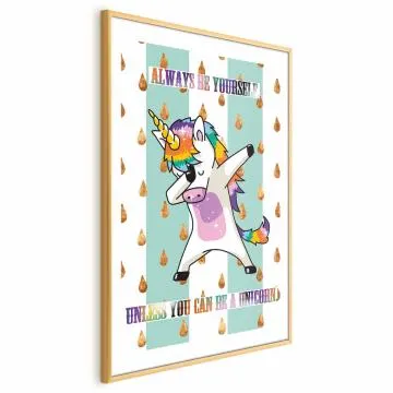 Plakat Always be yourself 60 x 90 cm z ramą złotą i marginesem