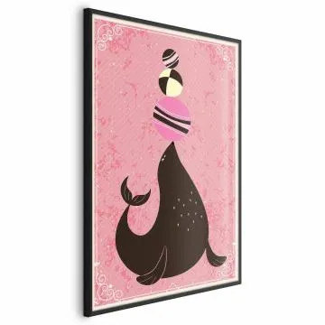 Plakat Foka 40x60 cm z ramą czarną bez marginesu