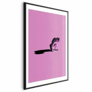 Plakat Mała małpka 40x60 cm z ramą czarną z marginesem