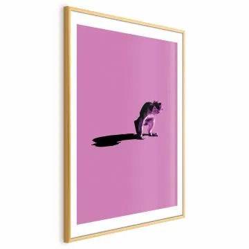 Plakat Mała małpka 40x60 cm z ramą złotą z marginesem