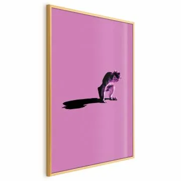 Plakat Mała małpka 21x30 cm z ramą złotą bez marginesu