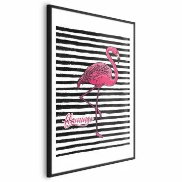 Plakat Flaming 21x30 cm z ramą czarną z marginesem