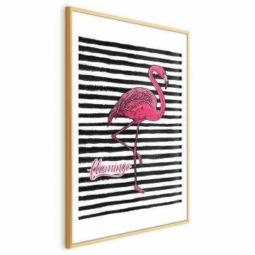 Plakat Flaming 29,7x42 cm z ramą złotą z marginesem