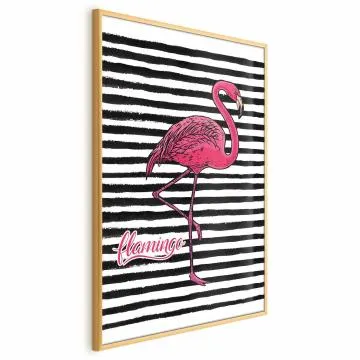 Plakat Flaming 21x30 cm z ramą złotą bez marginesu