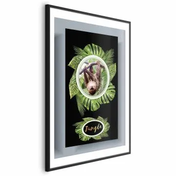 Plakat Leniwiec 40x60 cm z ramą czarną z marginesem
