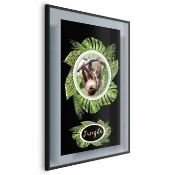 Plakat Leniwiec 21x30 cm z ramą czarną bez marginesu