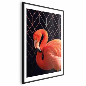 Plakat Flaming solo 21x30 cm z ramą czarną z marginesem
