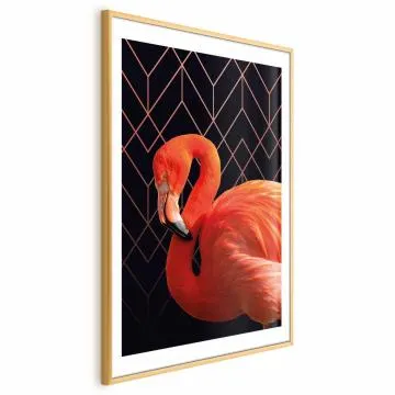 Plakat Flaming solo 21x30 cm z ramą złotą z marginesem