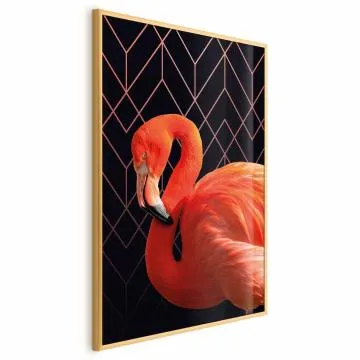 Plakat Flaming solo 21x30 cm z ramą złotą bez marginesu