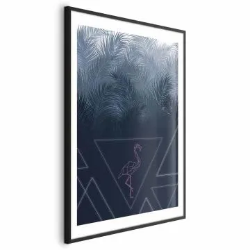 Plakat Geometryczny ptak 60x90 cm z ramą czarną z marginesem
