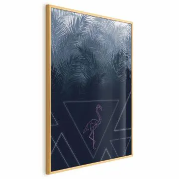 Plakat Geometryczny ptak 29,7x42 cm z ramą złotą bez marginesu