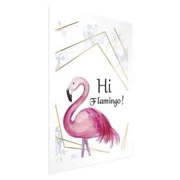Plakat Hi flamingo 21x30 cm bez ramy z marginesem