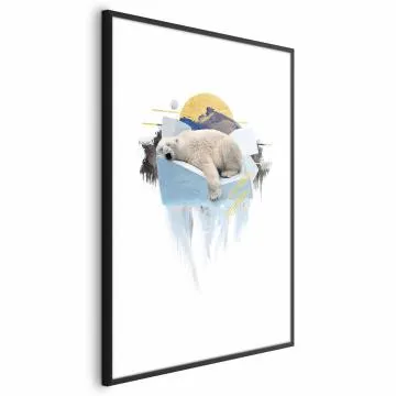 Plakat Niedźwiedź polarny 29,7x42 cm z ramą czarną z marginesem